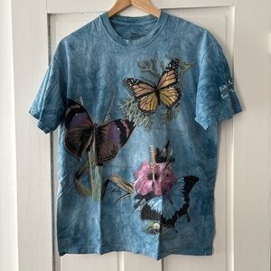 The Mountain Blue Butterfly and Floral T-Shirt